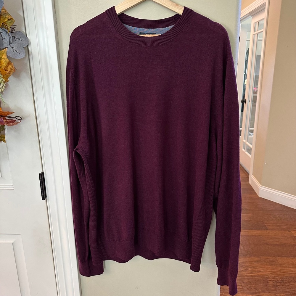Ashworth Merino Wool Sweater Mens XL‎ Long Sleeve Knitwear Pullover Golf